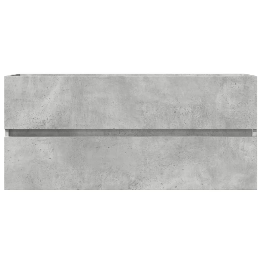 vidaXL Armario para lavabo contrachapada gris hormigón 100x38,5x45 cm