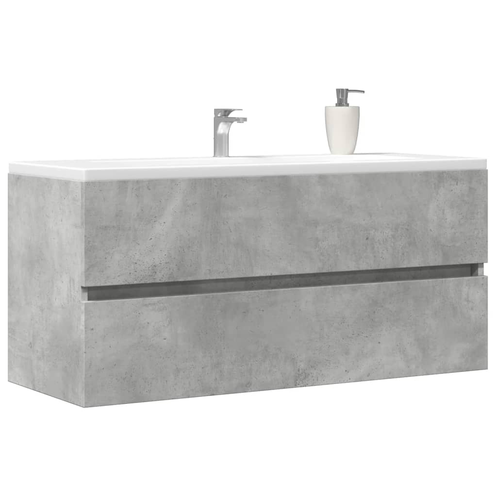 vidaXL Armario para lavabo contrachapada gris hormigón 100x38,5x45 cm