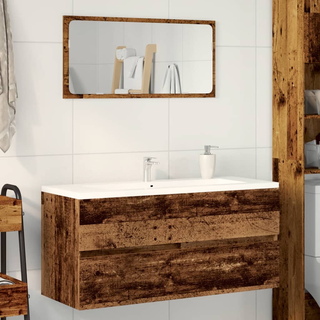 vidaXL Armario para lavabo madera ingeniería envejecida 100x38,5x45 cm