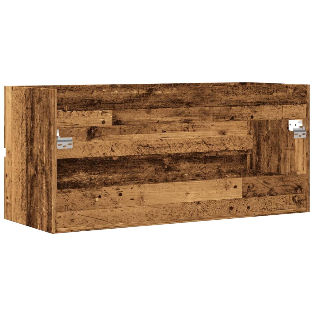 vidaXL Armario para lavabo madera ingeniería envejecida 100x38,5x45 cm