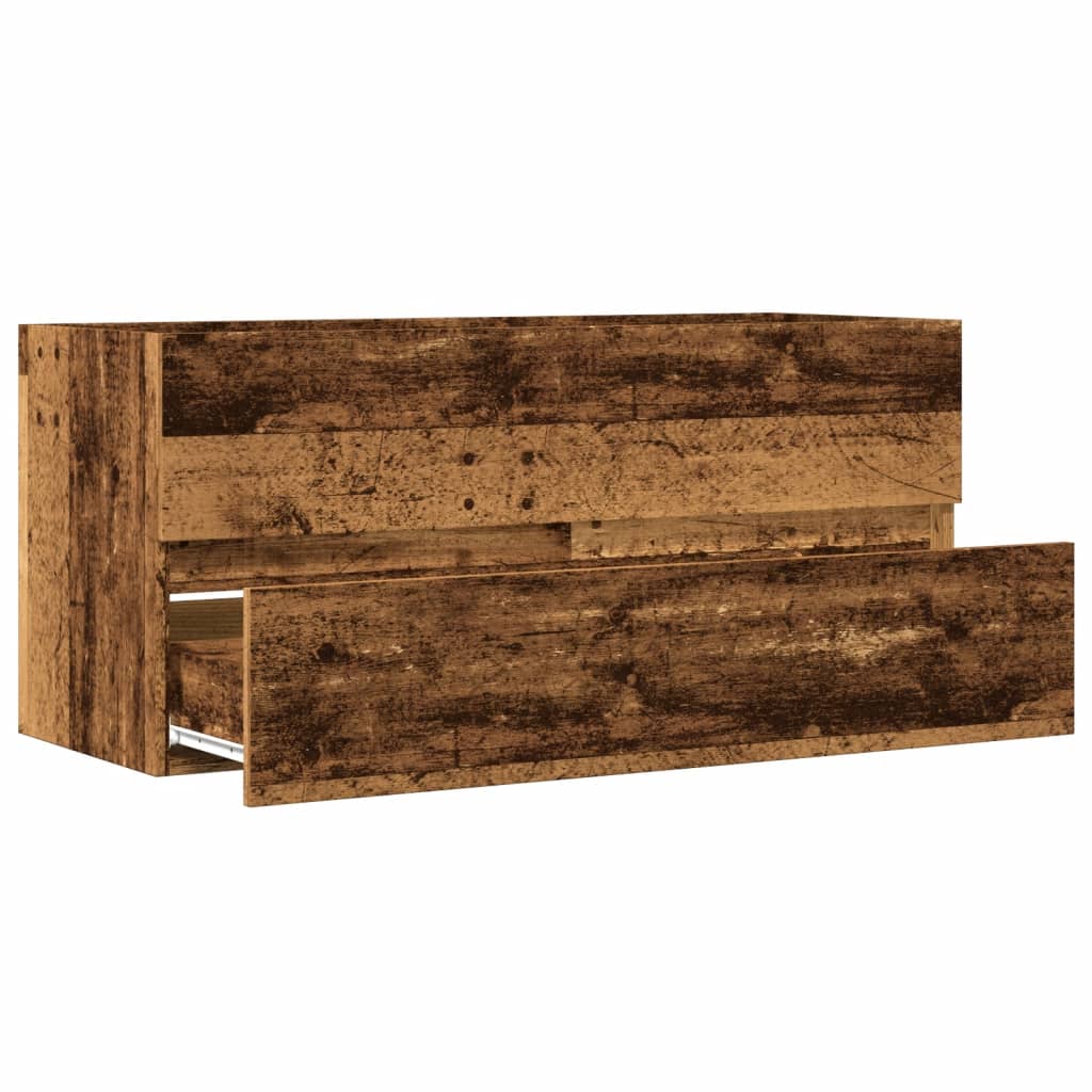 vidaXL Armario para lavabo madera ingeniería envejecida 100x38,5x45 cm