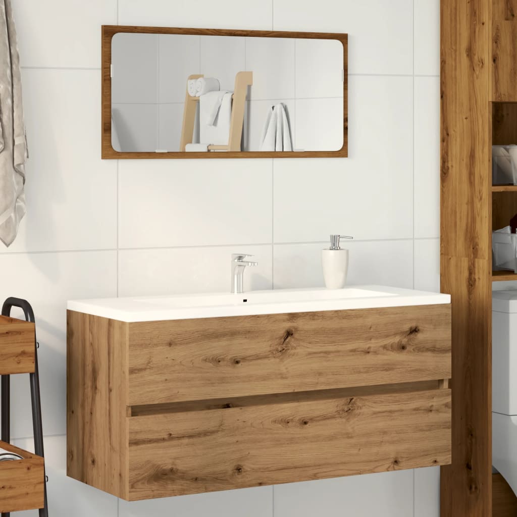 vidaXL Armario lavabo madera ingeniería roble artisan 100x38,5x45 cm