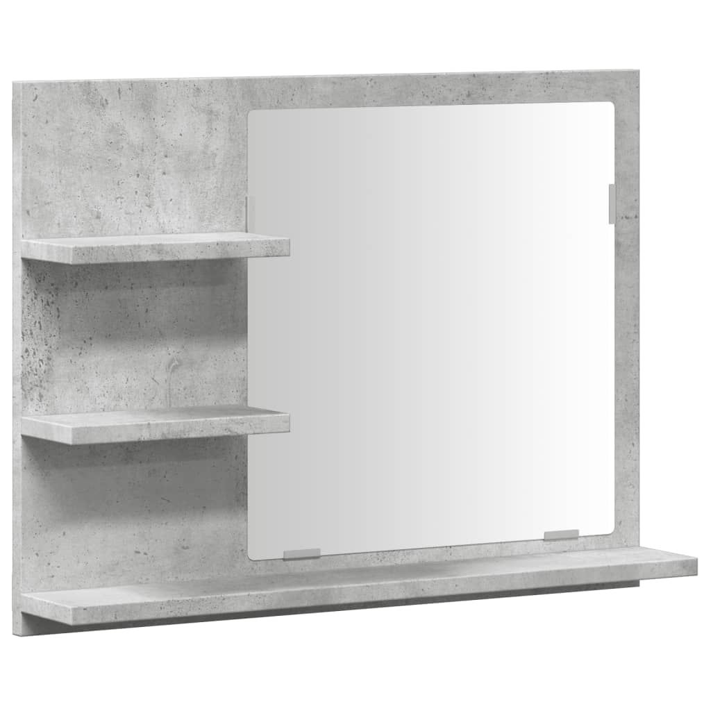 vidaXL Espejo mueble de cuarto de baño gris hormigón 60x10,5x45 cm