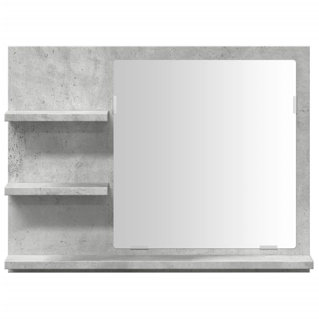 vidaXL Espejo mueble de cuarto de baño gris hormigón 60x10,5x45 cm