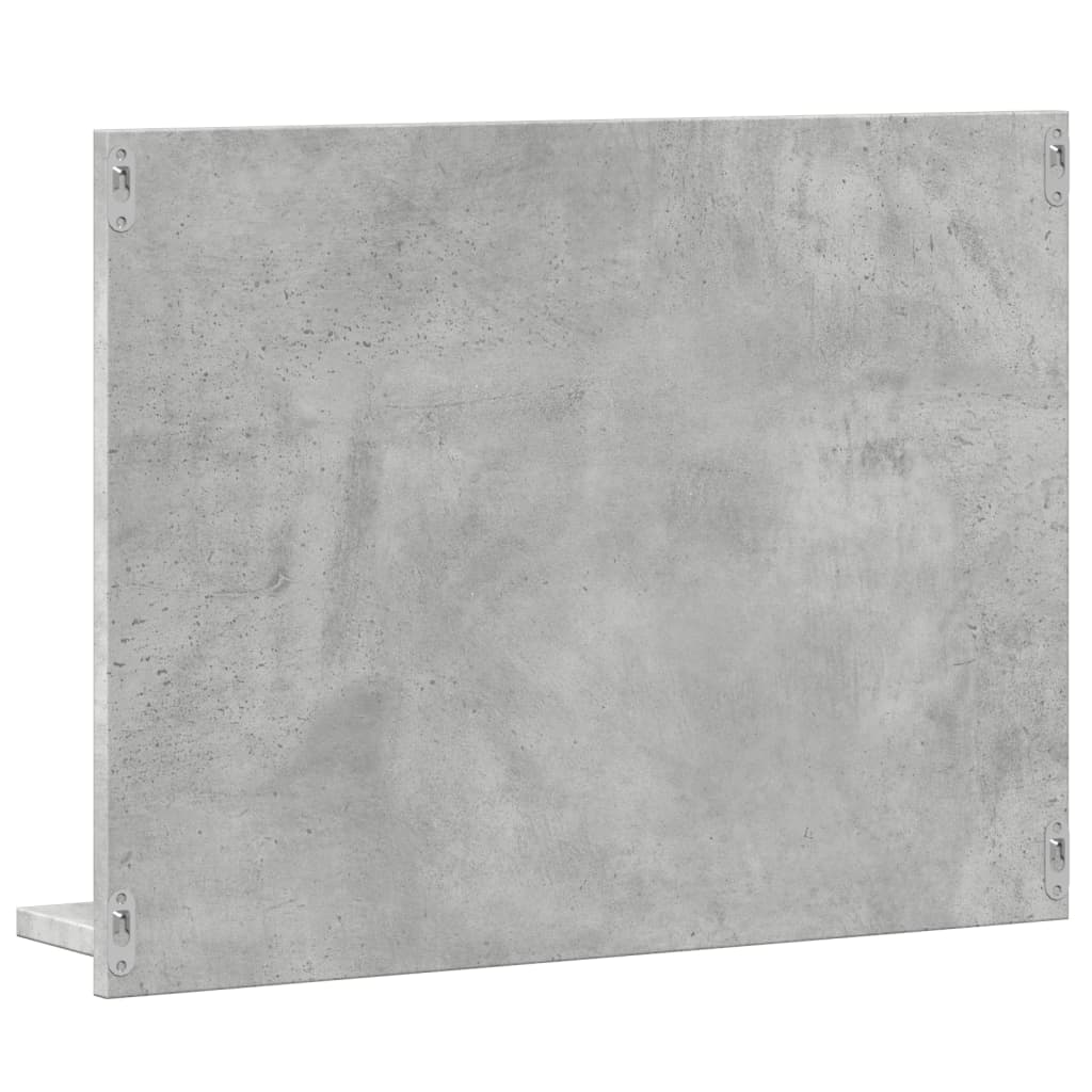 vidaXL Espejo mueble de cuarto de baño gris hormigón 60x10,5x45 cm