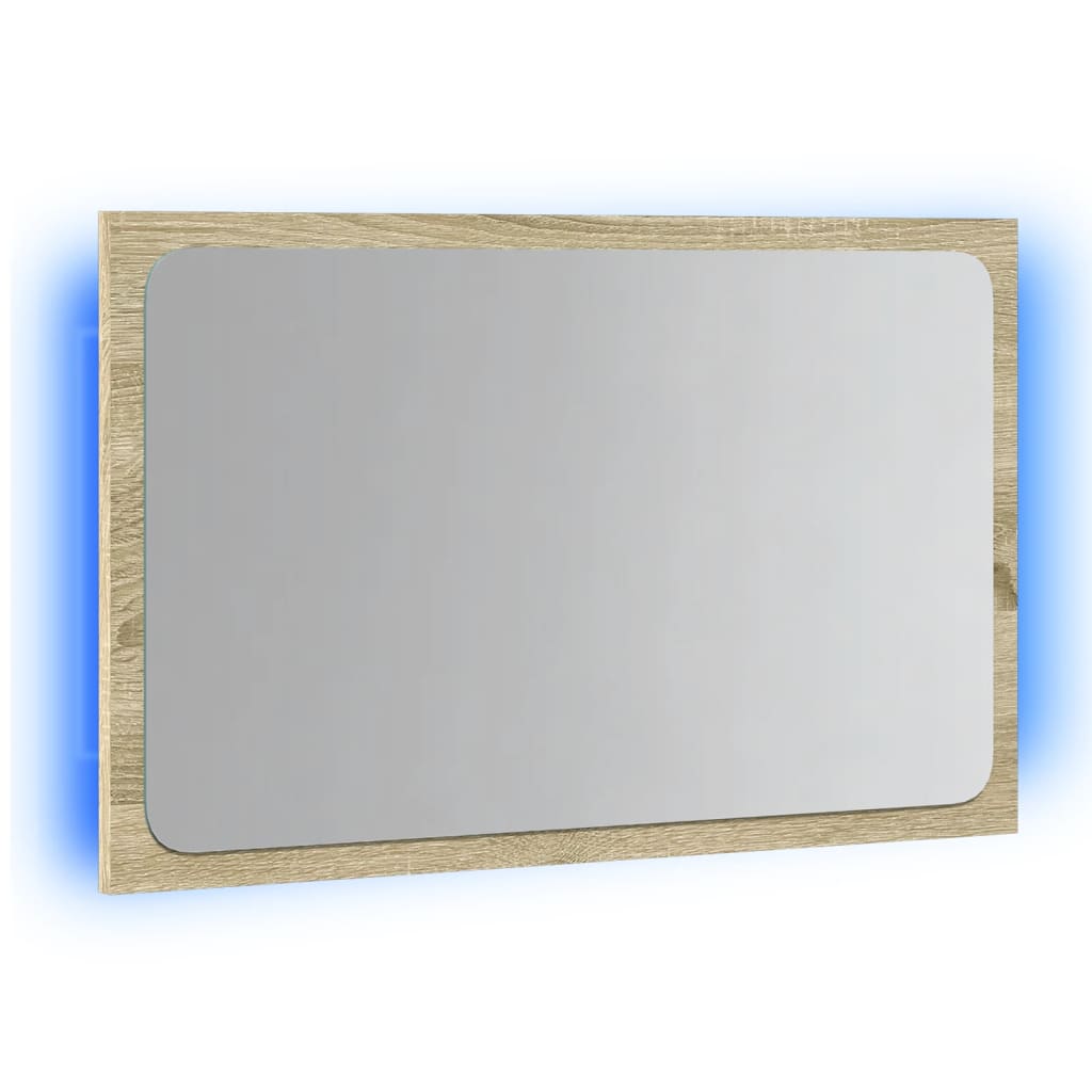 vidaXL Espejo de baño con luz LED gris hormigón 60x8,5x38 cm