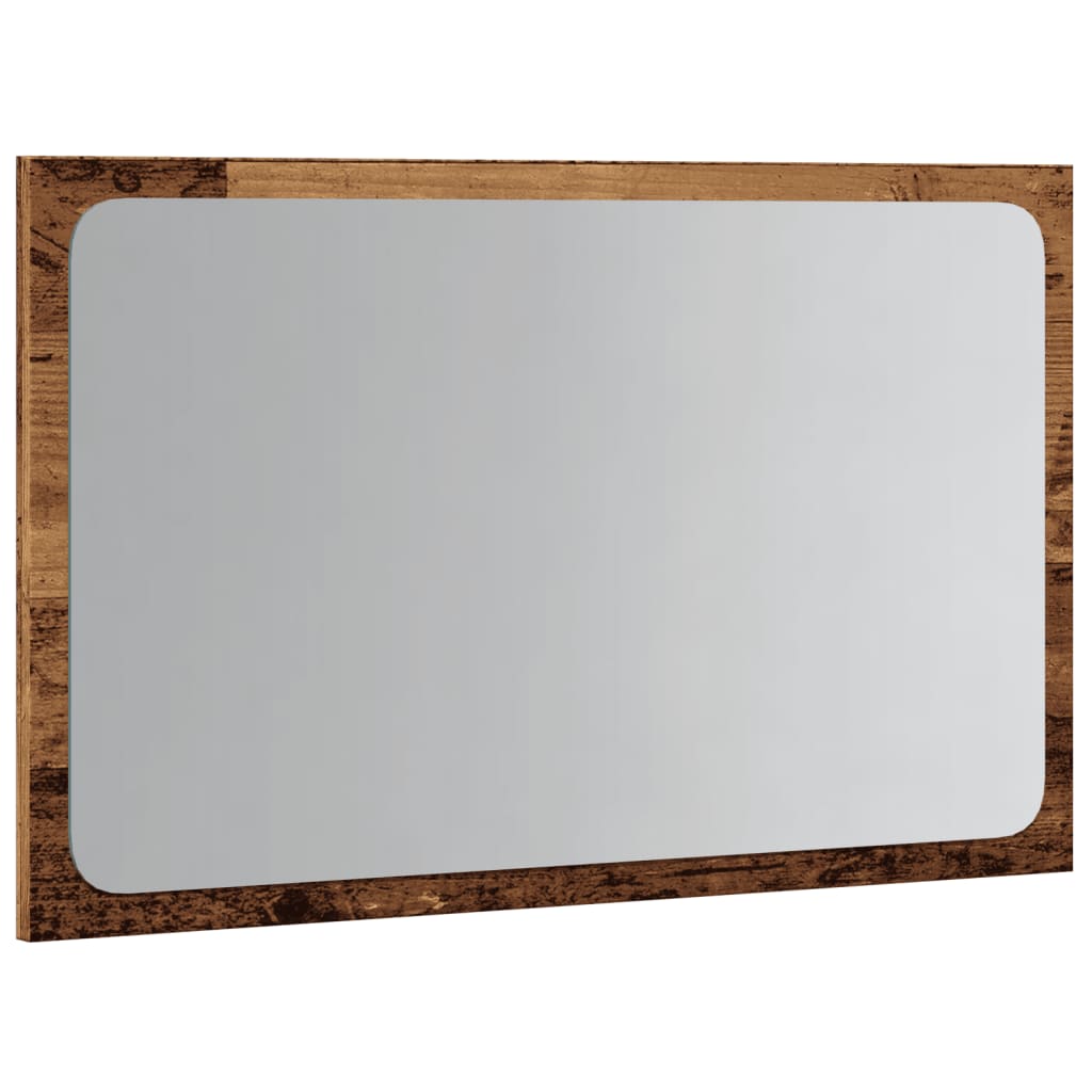 vidaXL Espejo de baño con luz LED madera envejecida 60x8,5x38 cm