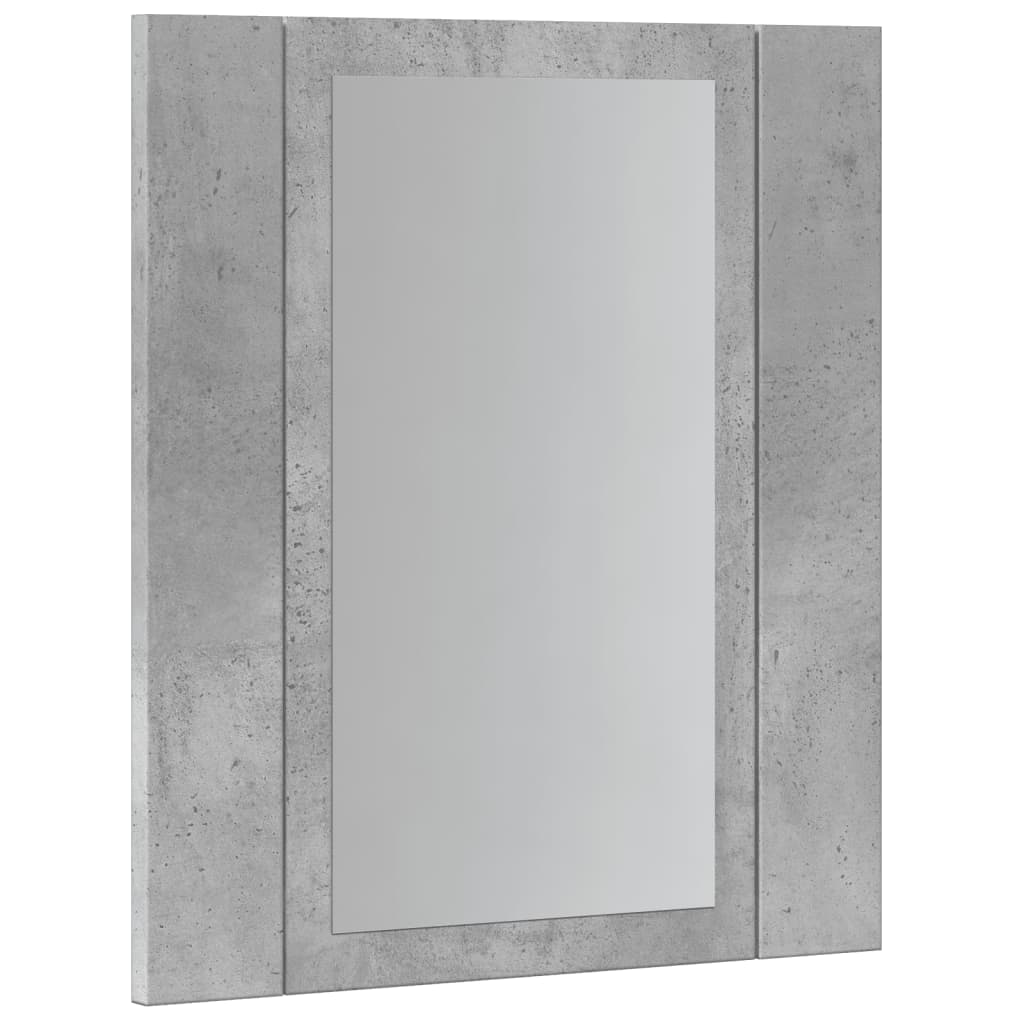 vidaXL Armario de baño con espejo LED madera gris hormigón 40x12x45 cm