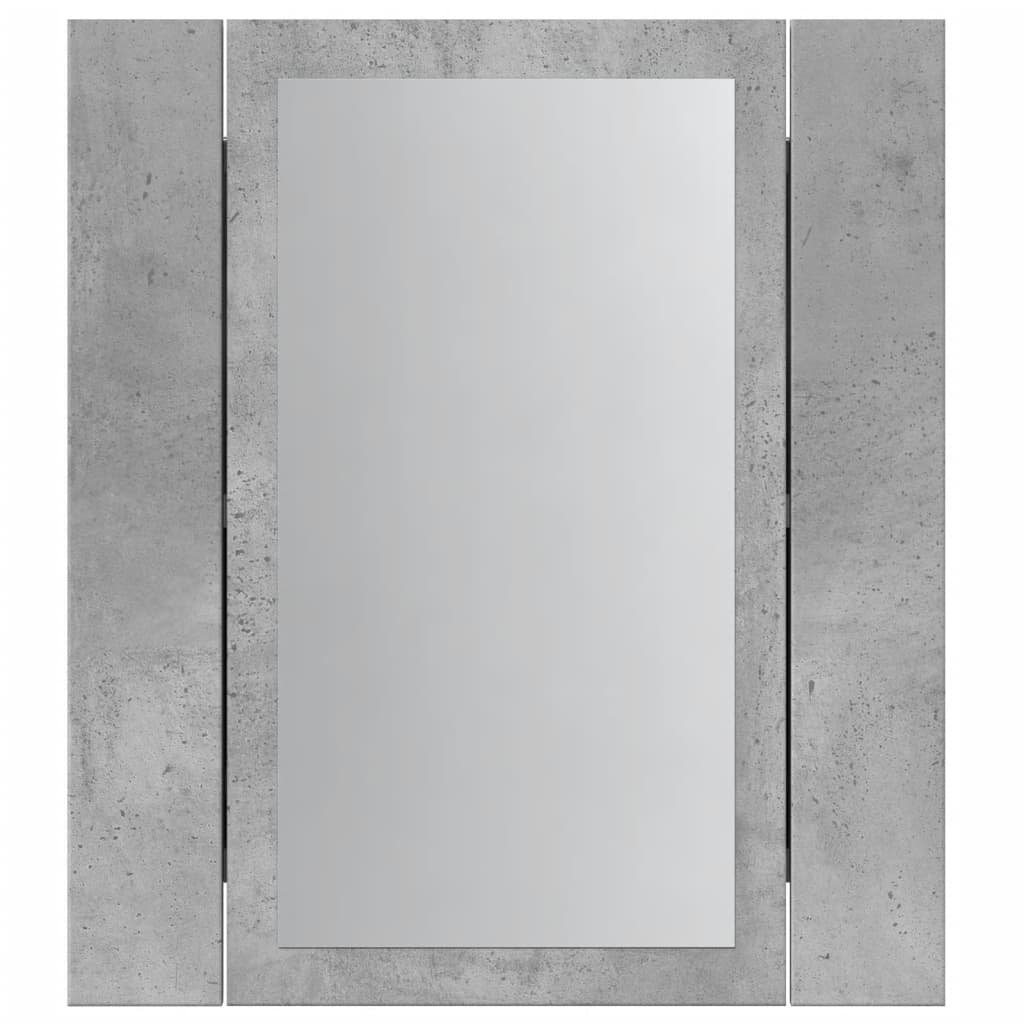 vidaXL Armario de baño con espejo LED madera gris hormigón 40x12x45 cm