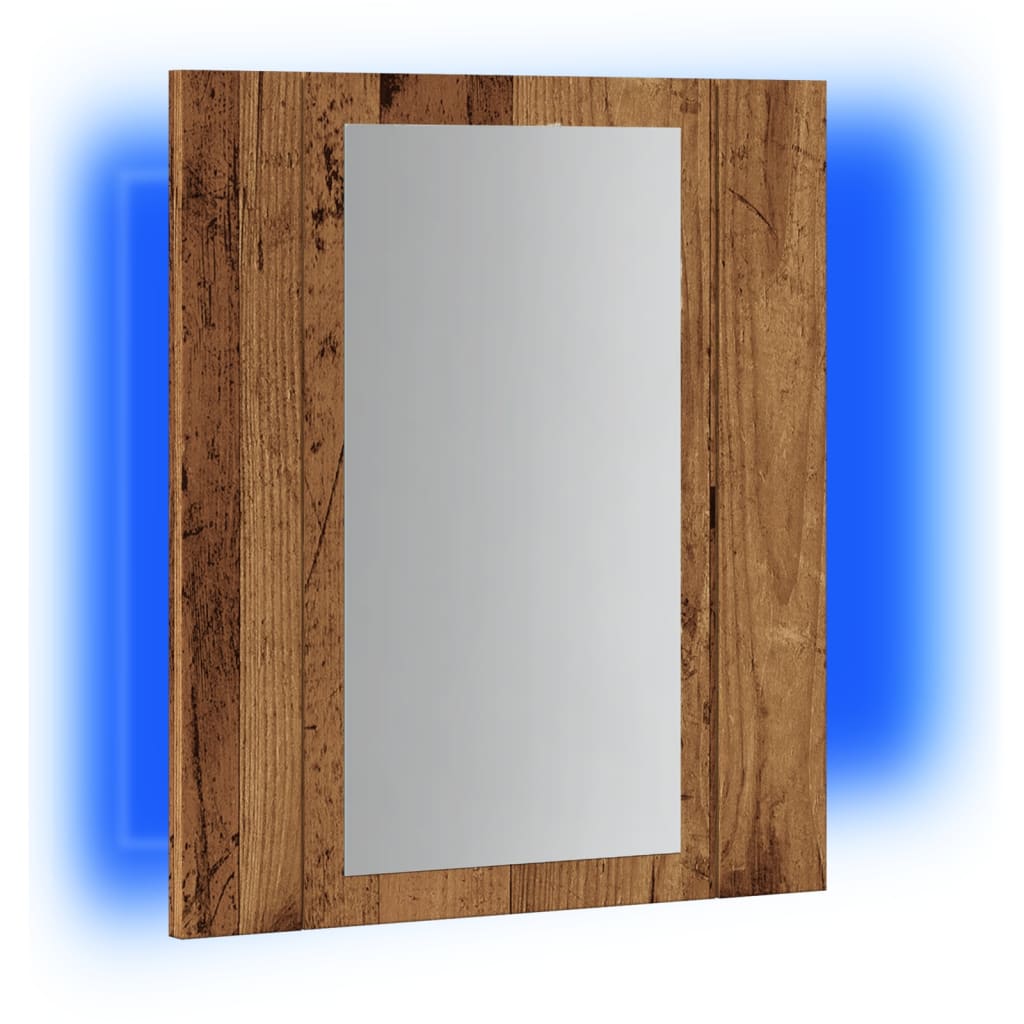 vidaXL Armario de baño con espejo LED madera envejecida 40x12x45 cm