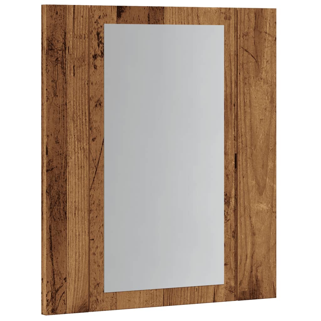 vidaXL Armario de baño con espejo LED madera envejecida 40x12x45 cm