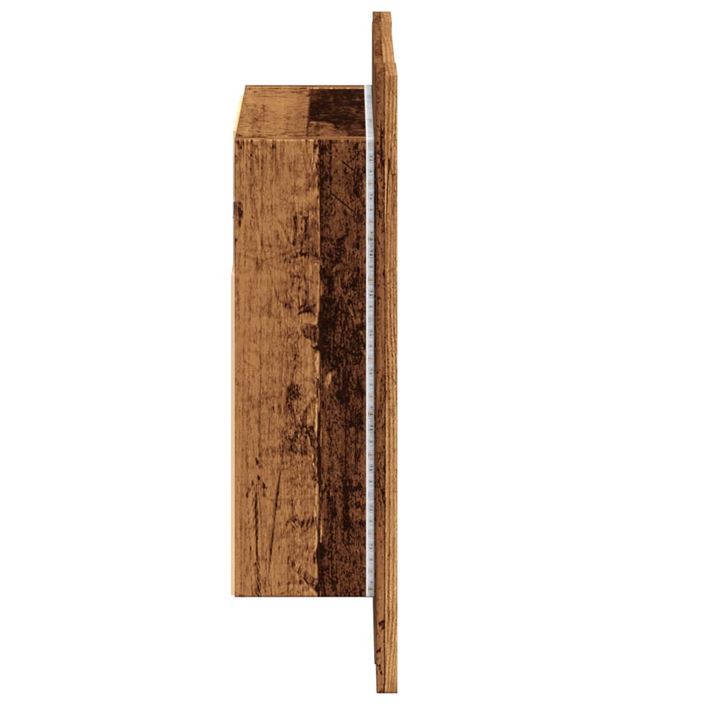 vidaXL Armario de baño con espejo LED madera envejecida 40x12x45 cm