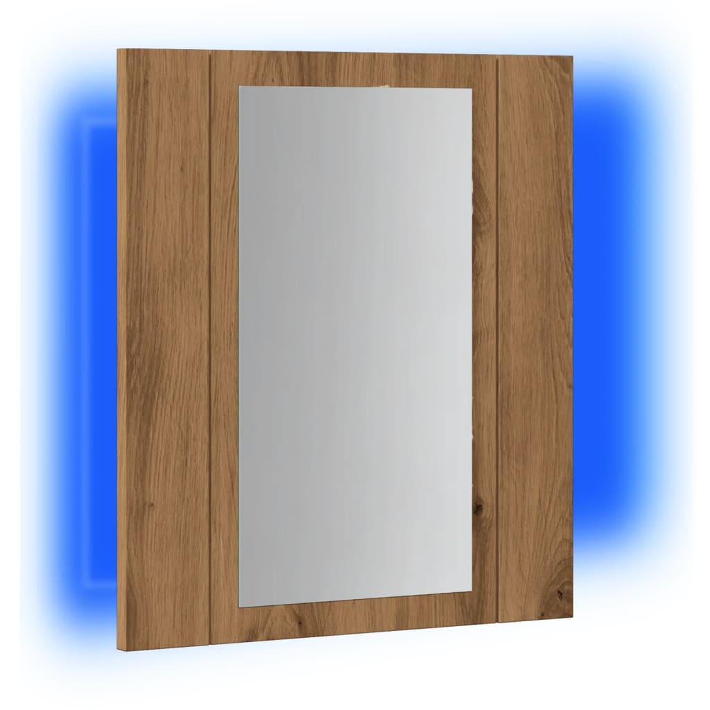 vidaXL Armario de baño con espejo LED madera roble artisan 40x12x45 cm