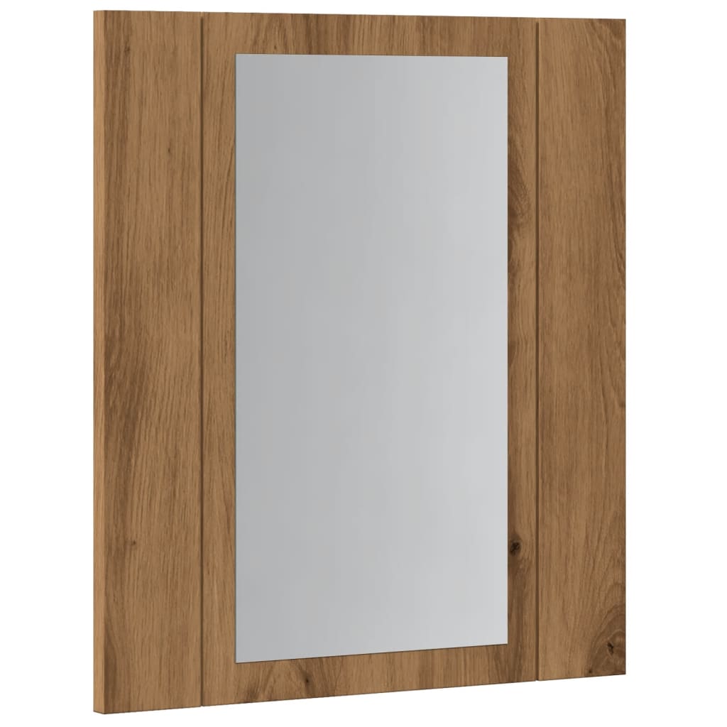 vidaXL Armario de baño con espejo LED madera roble artisan 40x12x45 cm