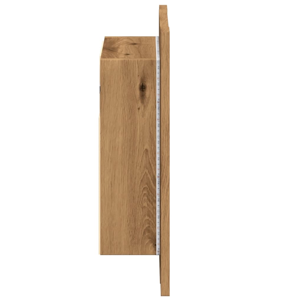 vidaXL Armario de baño con espejo LED madera roble artisan 40x12x45 cm