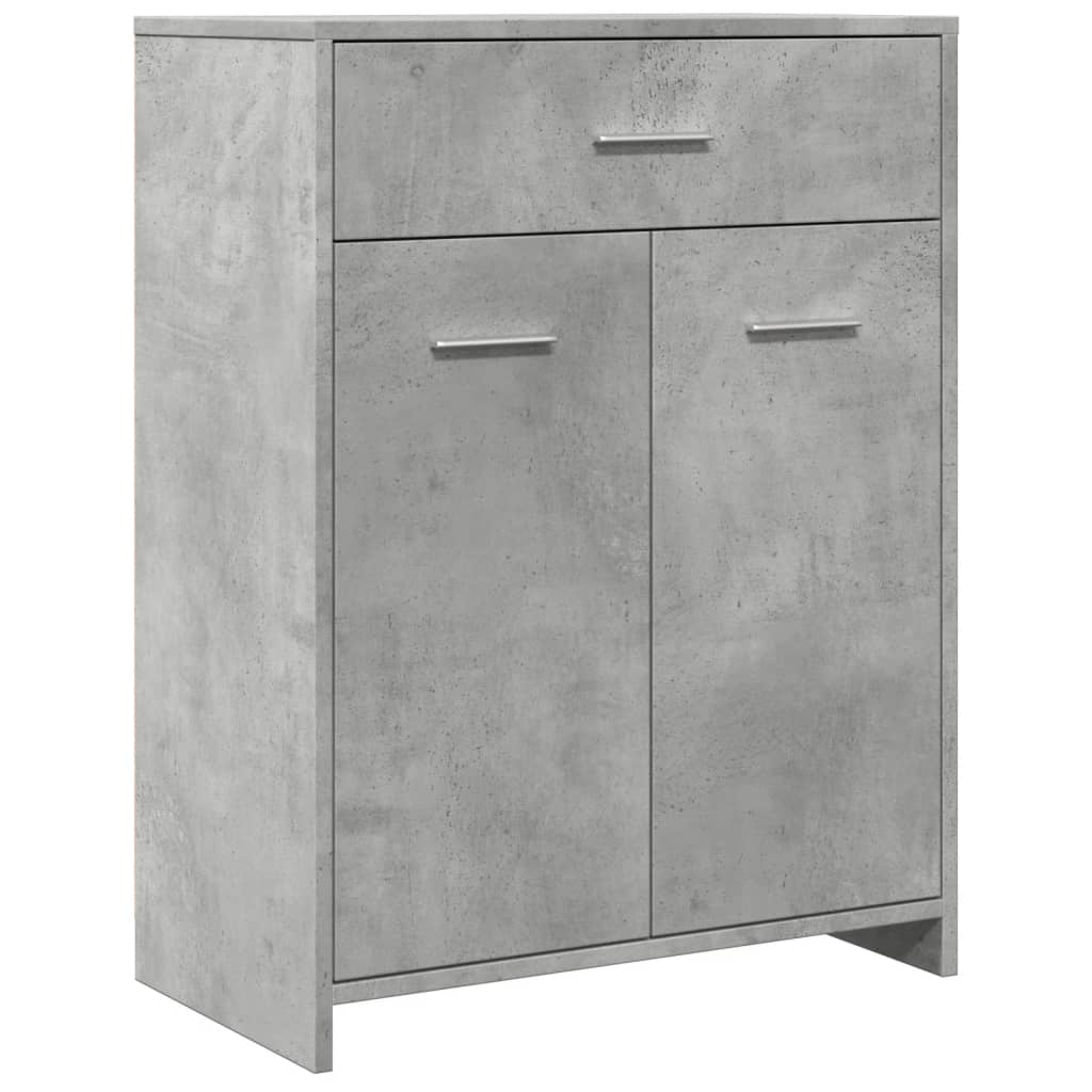 vidaXL Armario de baño madera contrachapada gris hormigón 60x33x80 cm