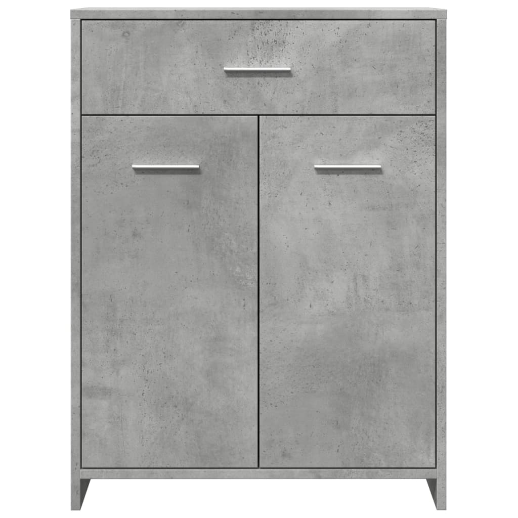 vidaXL Armario de baño madera contrachapada gris hormigón 60x33x80 cm