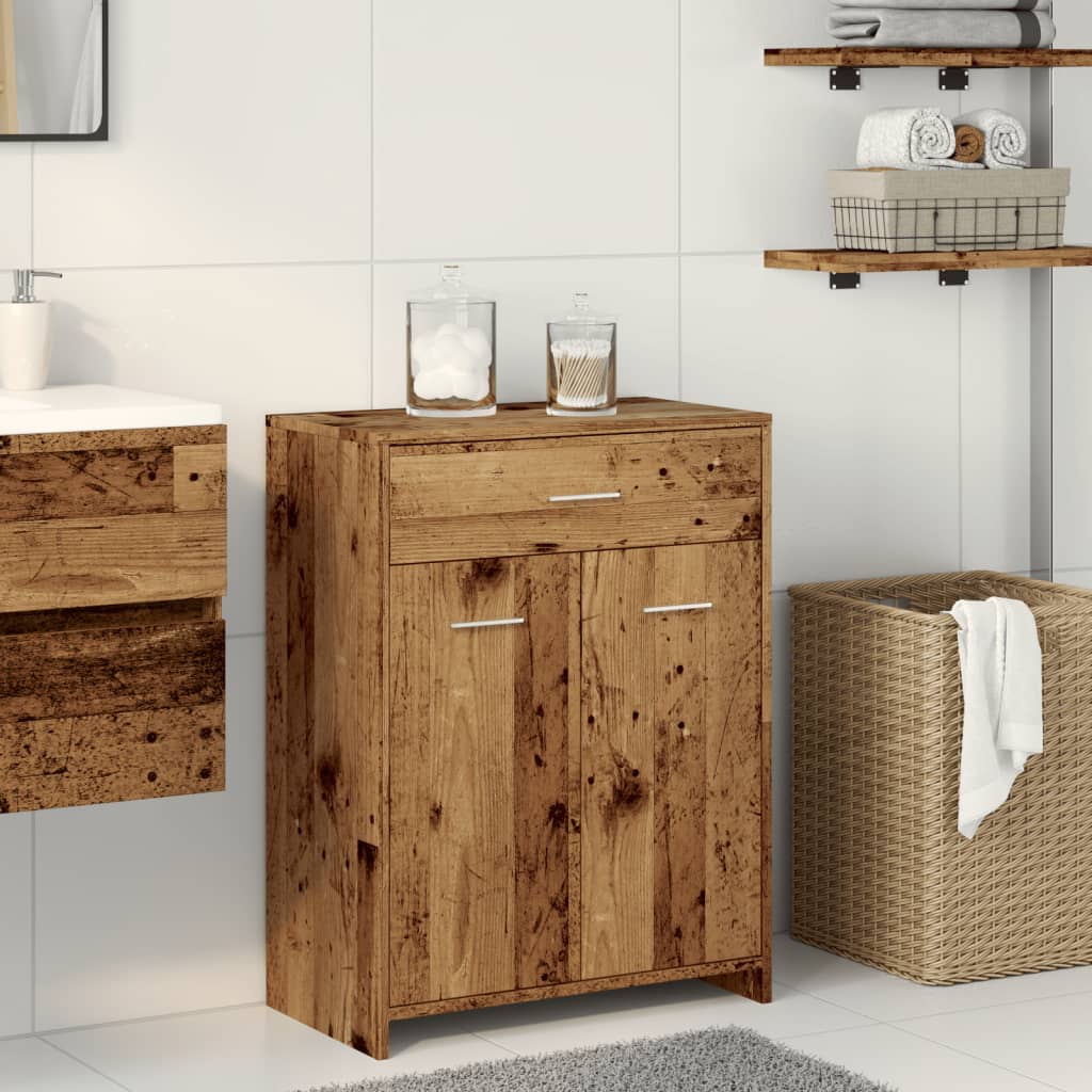 vidaXL Armario de baño madera de ingeniería envejecida 60x33x80 cm