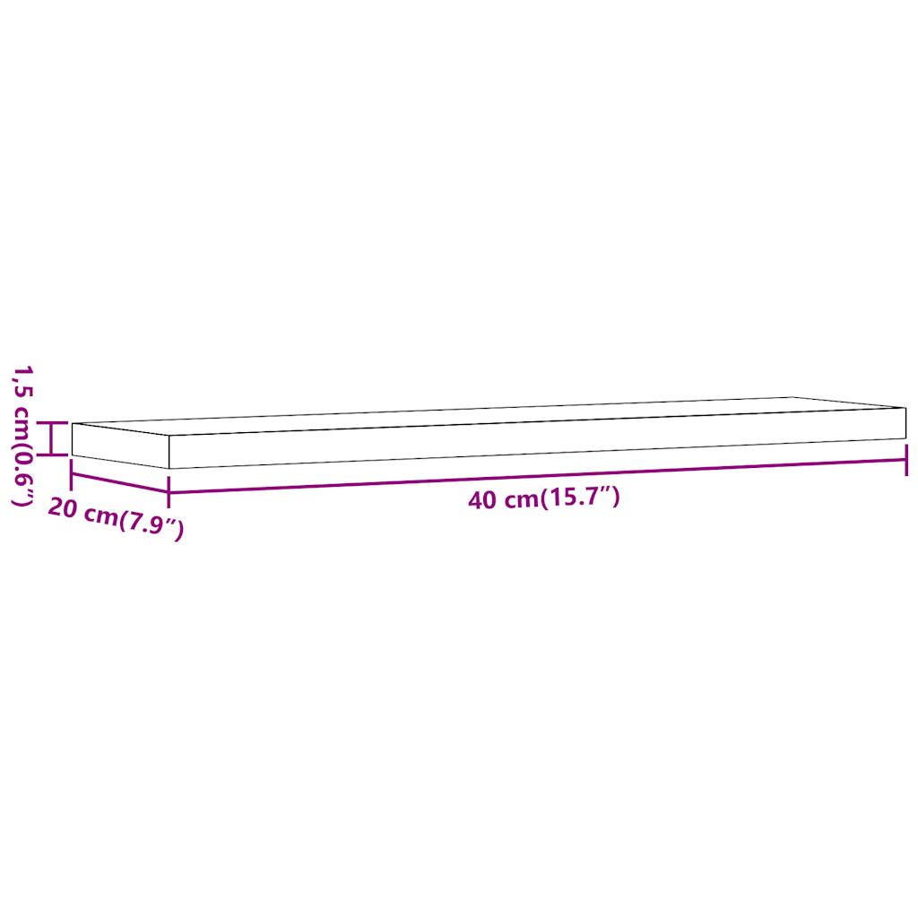 vidaXL Estantes pared 4 uds madera ingeniería envejecida 40x20x1,5 cm