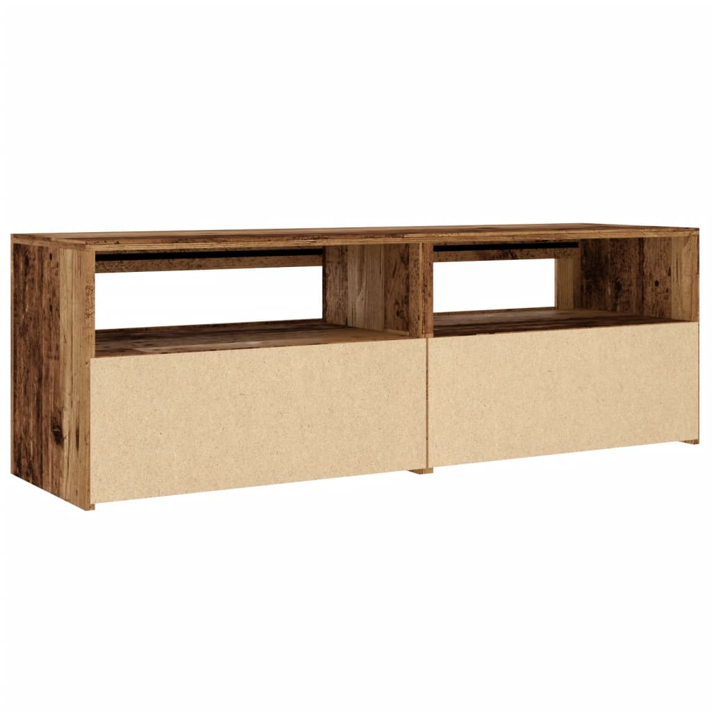 vidaXL Mueble TV luces LED madera ingeniería envejecida 120x35x40 cm