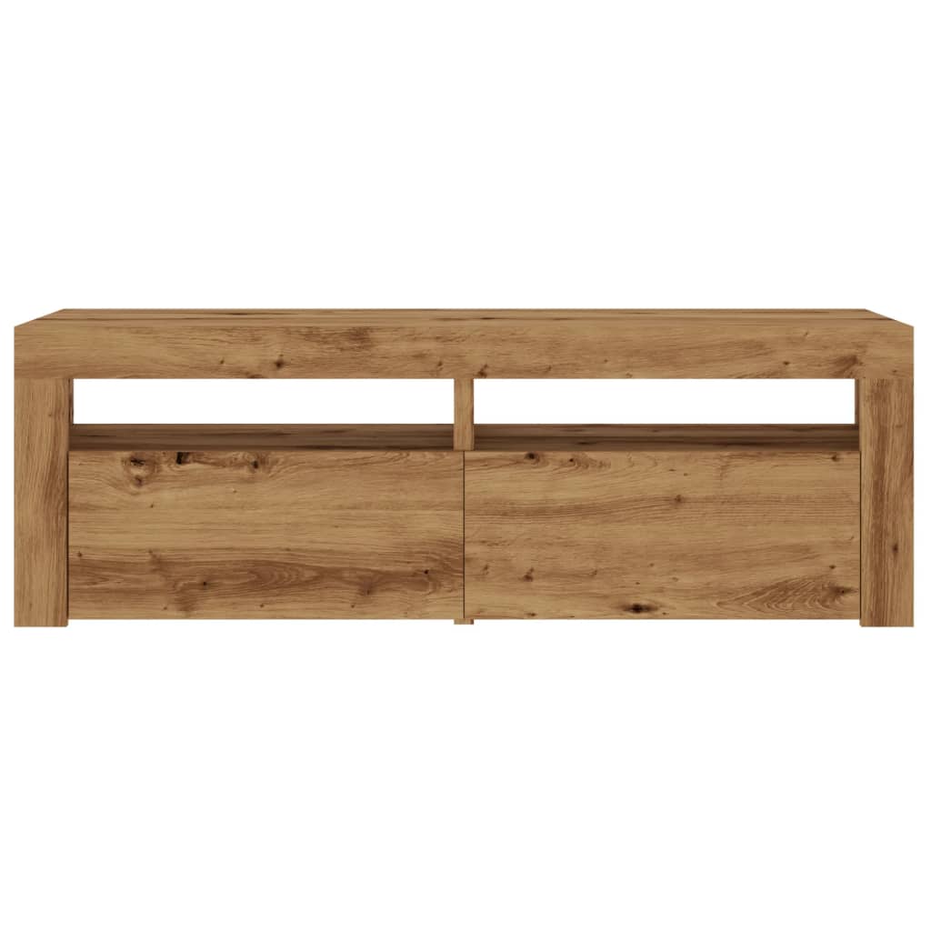 vidaXL Mueble de TV luces LED madera roble artisan 120x35x40 cm