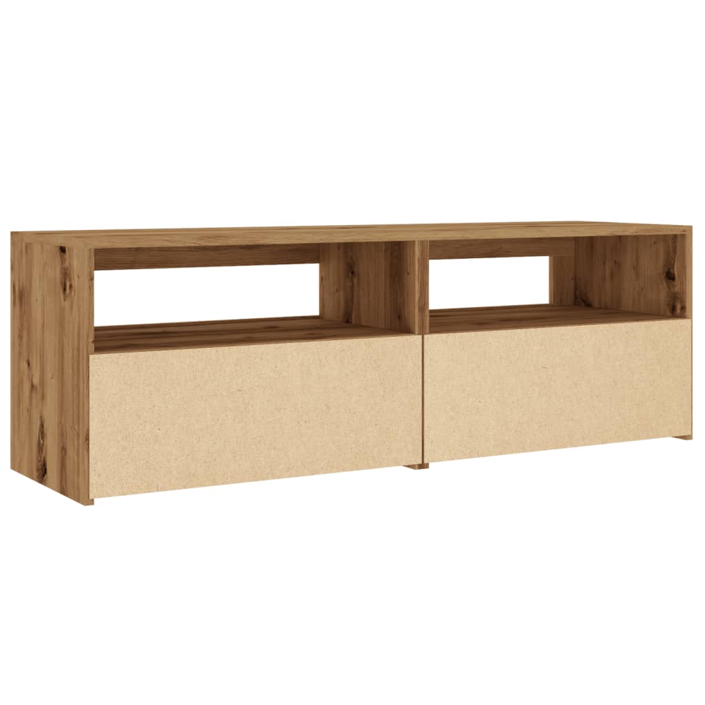 vidaXL Mueble de TV luces LED madera roble artisan 120x35x40 cm