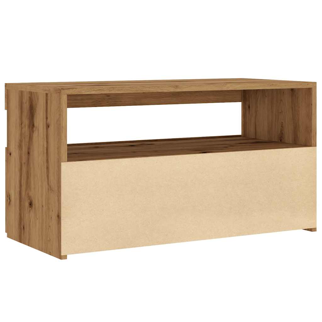 vidaXL Mueble de TV luces LED madera roble artisan 75x35x40 cm