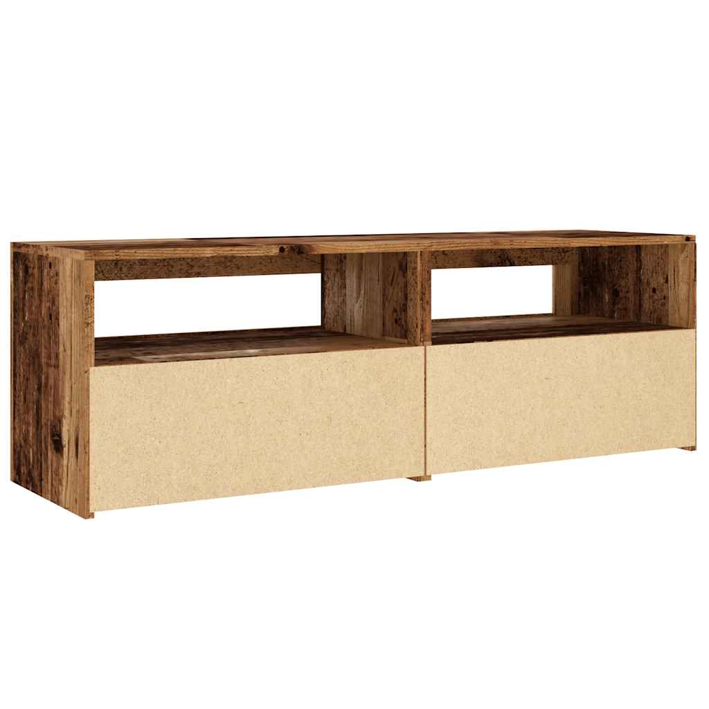 vidaXL Mueble TV luces LED madera ingeniería envejecida 120x35x40 cm