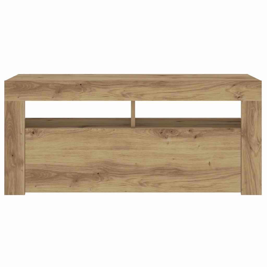 vidaXL Mueble de TV luces LED madera roble artisan 90x35x40 cm