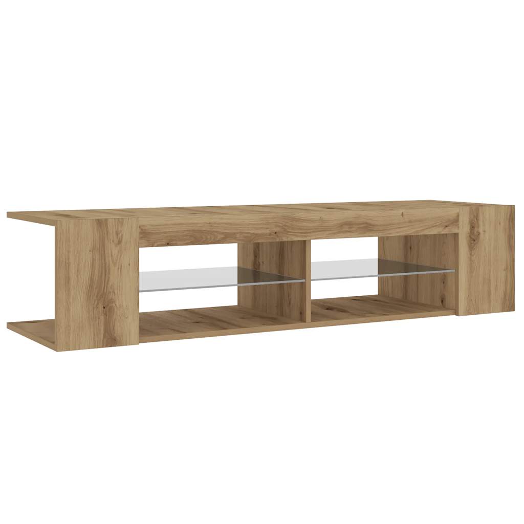 vidaXL Mueble de TV luces LED madera roble artisan 135x39x30 cm