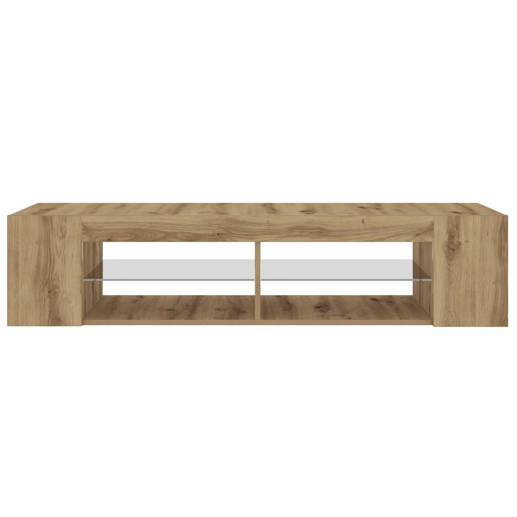 vidaXL Mueble de TV luces LED madera roble artisan 135x39x30 cm