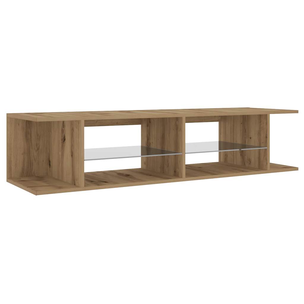 vidaXL Mueble de TV luces LED madera roble artisan 135x39x30 cm