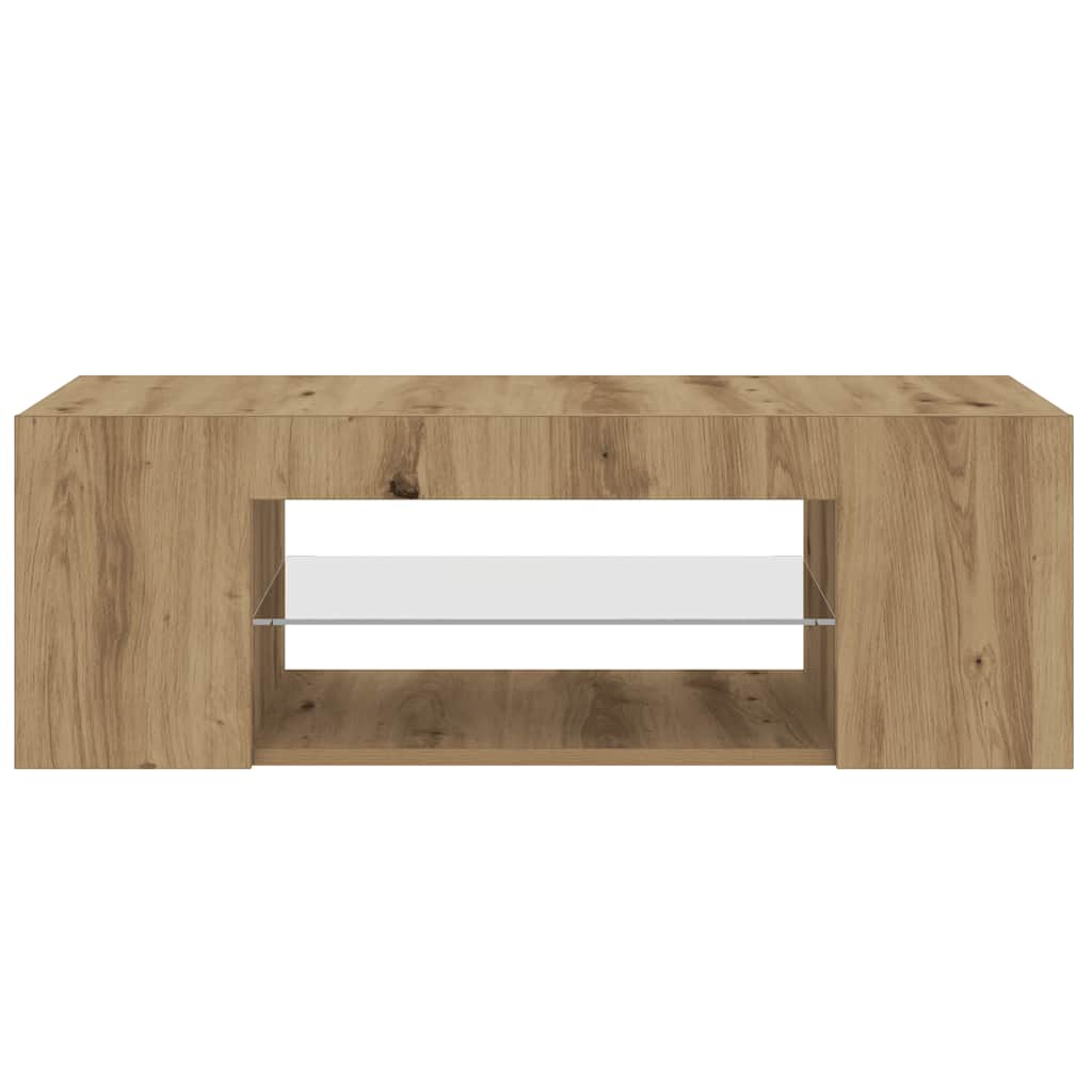 vidaXL Mueble de TV luces LED madera roble artisan 90x39x30 cm