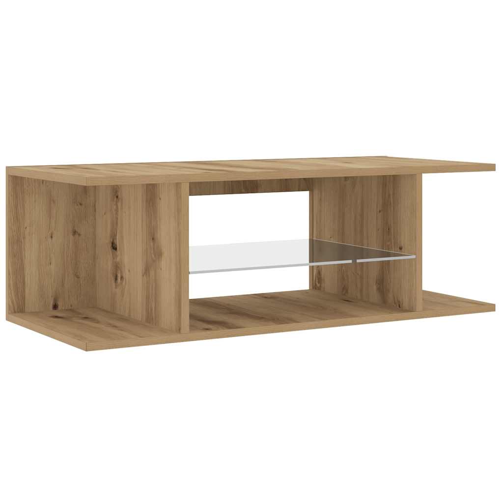 vidaXL Mueble de TV luces LED madera roble artisan 90x39x30 cm