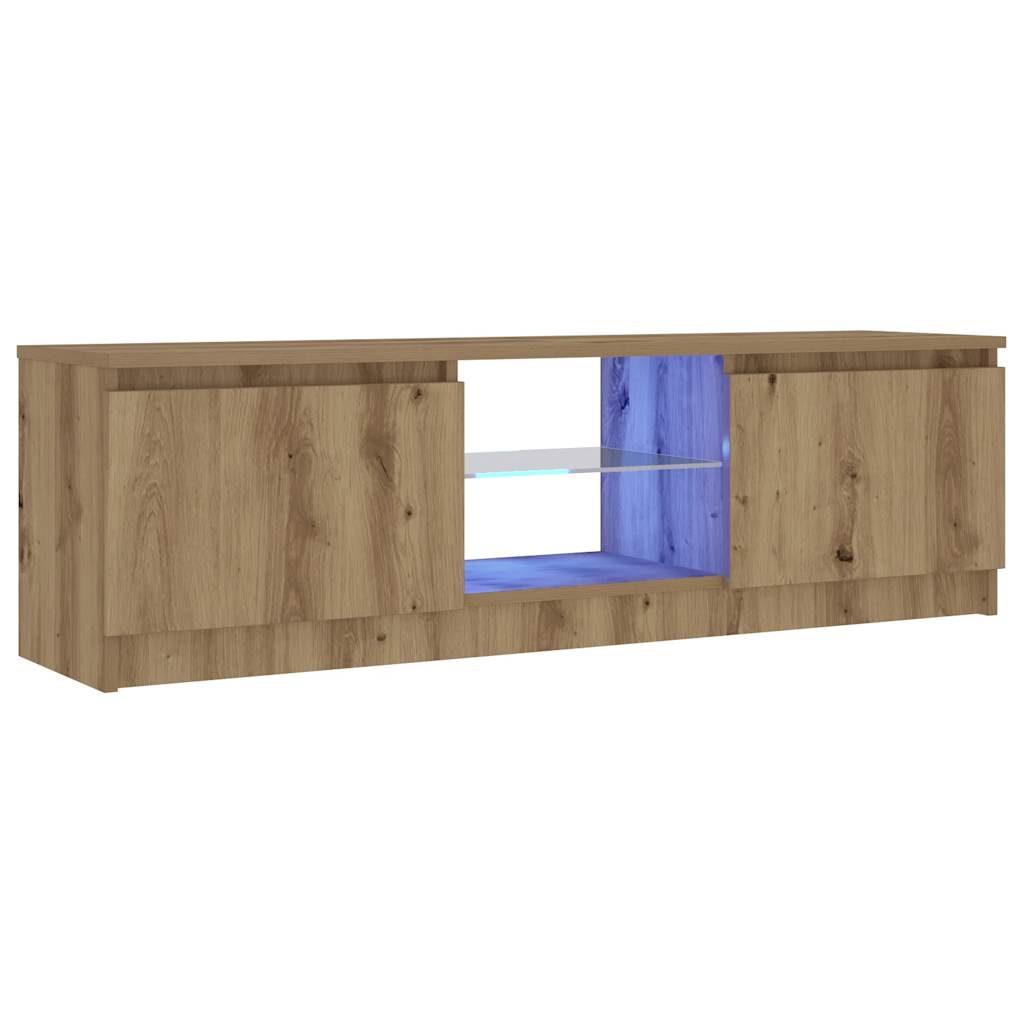 vidaXL Mueble de TV luces LED madera roble artisan 120x30x36 cm