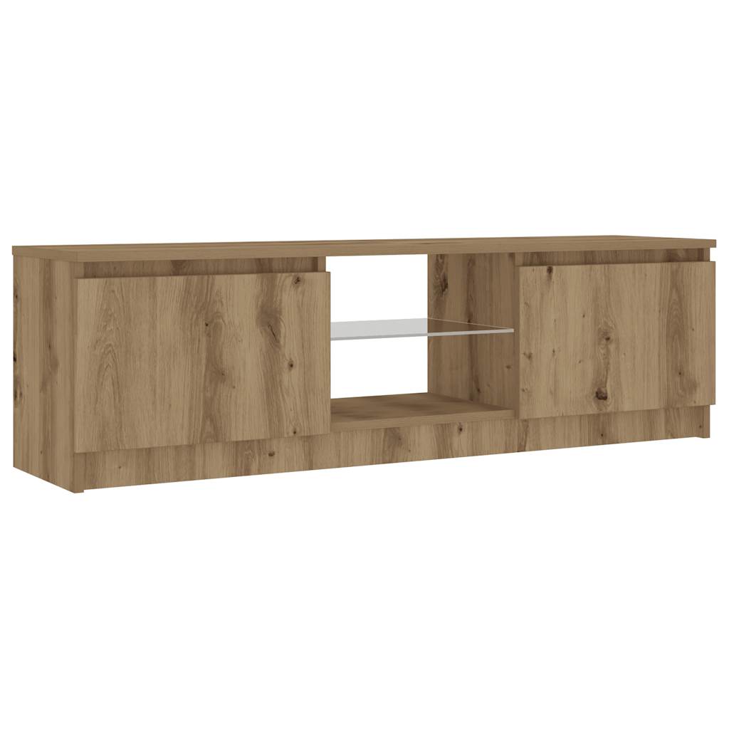 vidaXL Mueble de TV luces LED madera roble artisan 120x30x36 cm