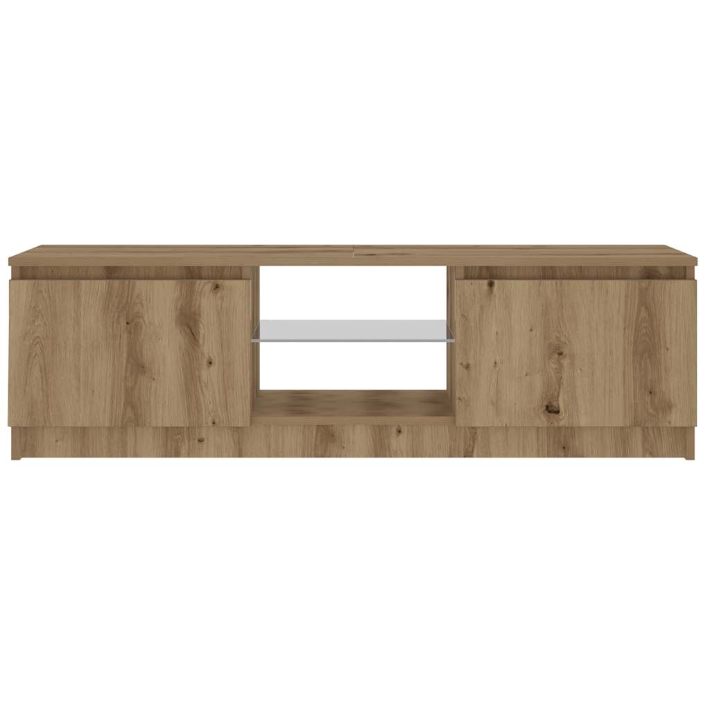 vidaXL Mueble de TV luces LED madera roble artisan 120x30x36 cm