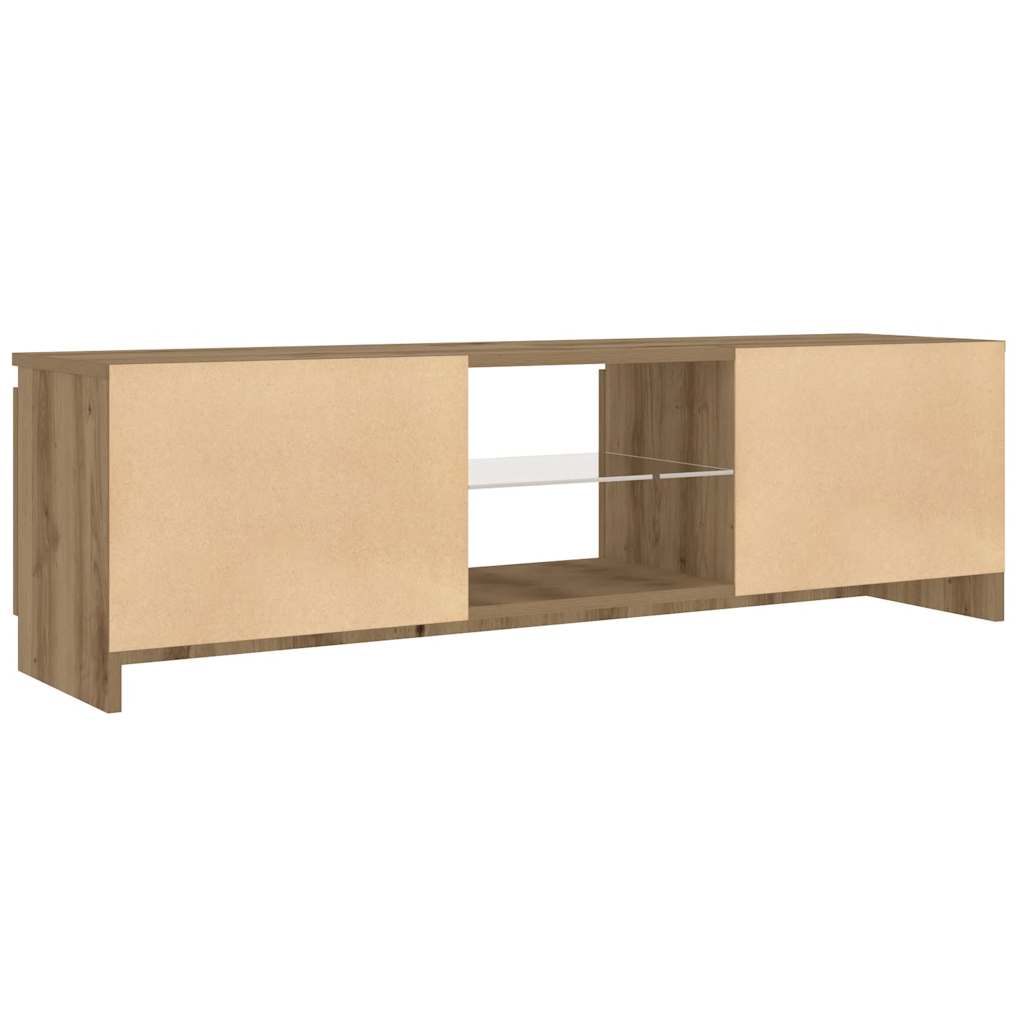 vidaXL Mueble de TV luces LED madera roble artisan 120x30x36 cm