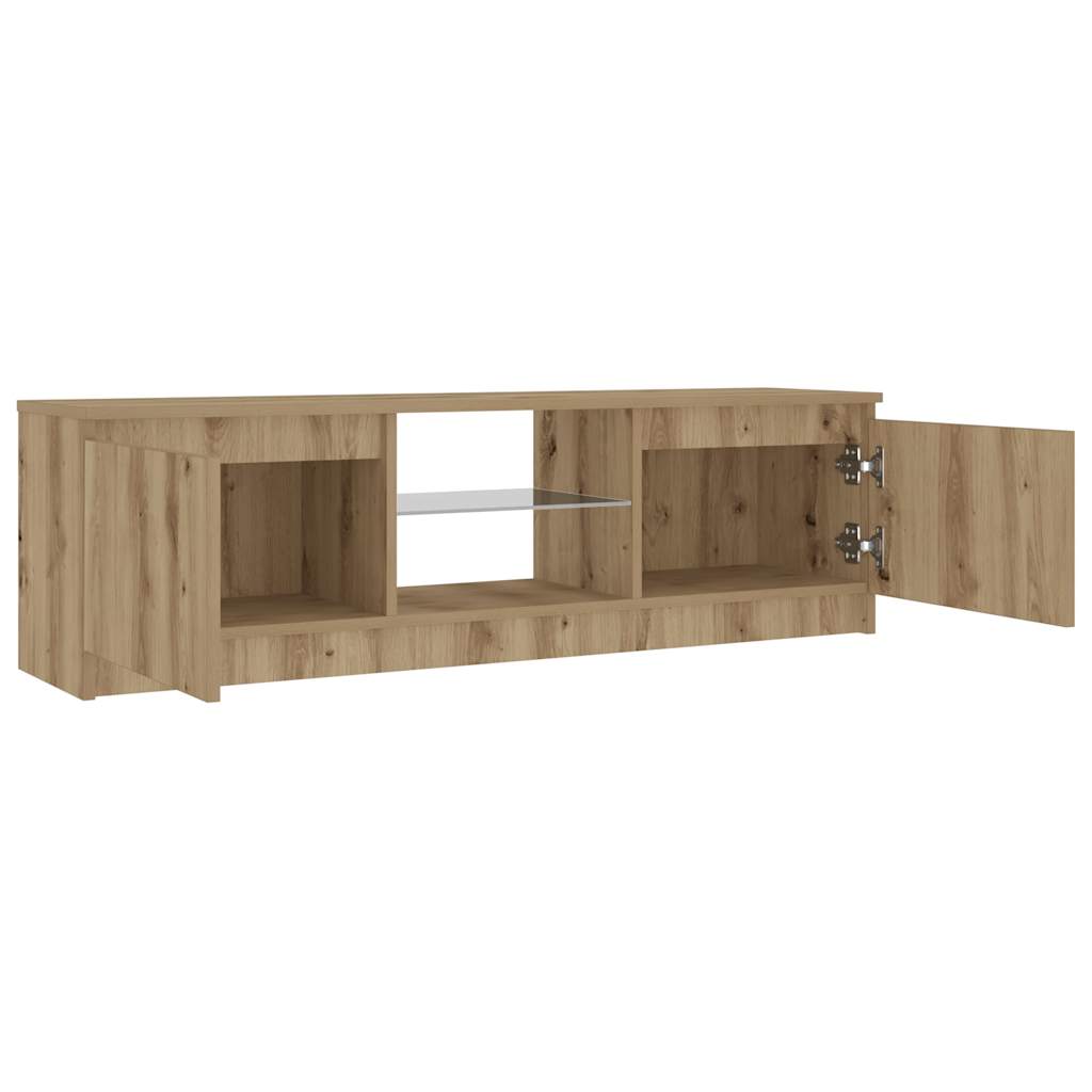 vidaXL Mueble de TV luces LED madera roble artisan 120x30x36 cm