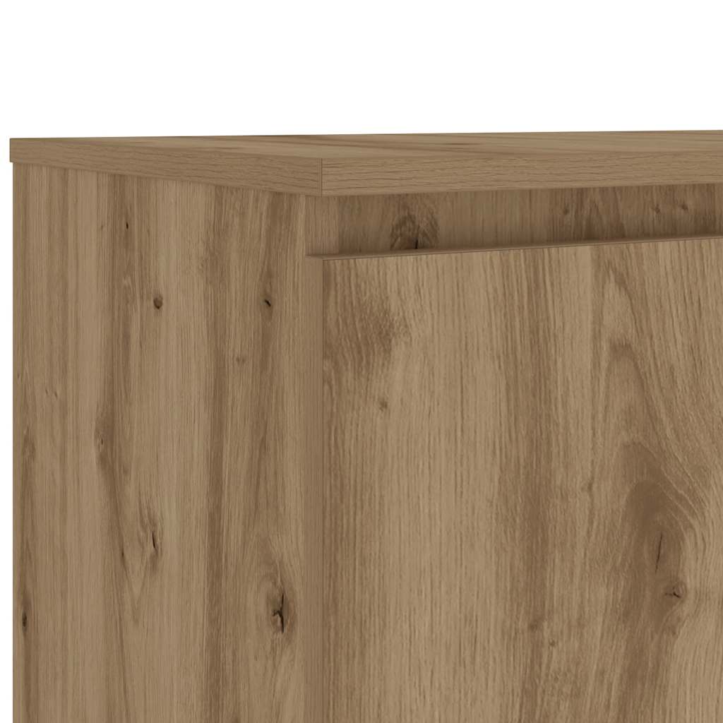 vidaXL Mueble de TV luces LED madera roble artisan 140x40x35,5 cm