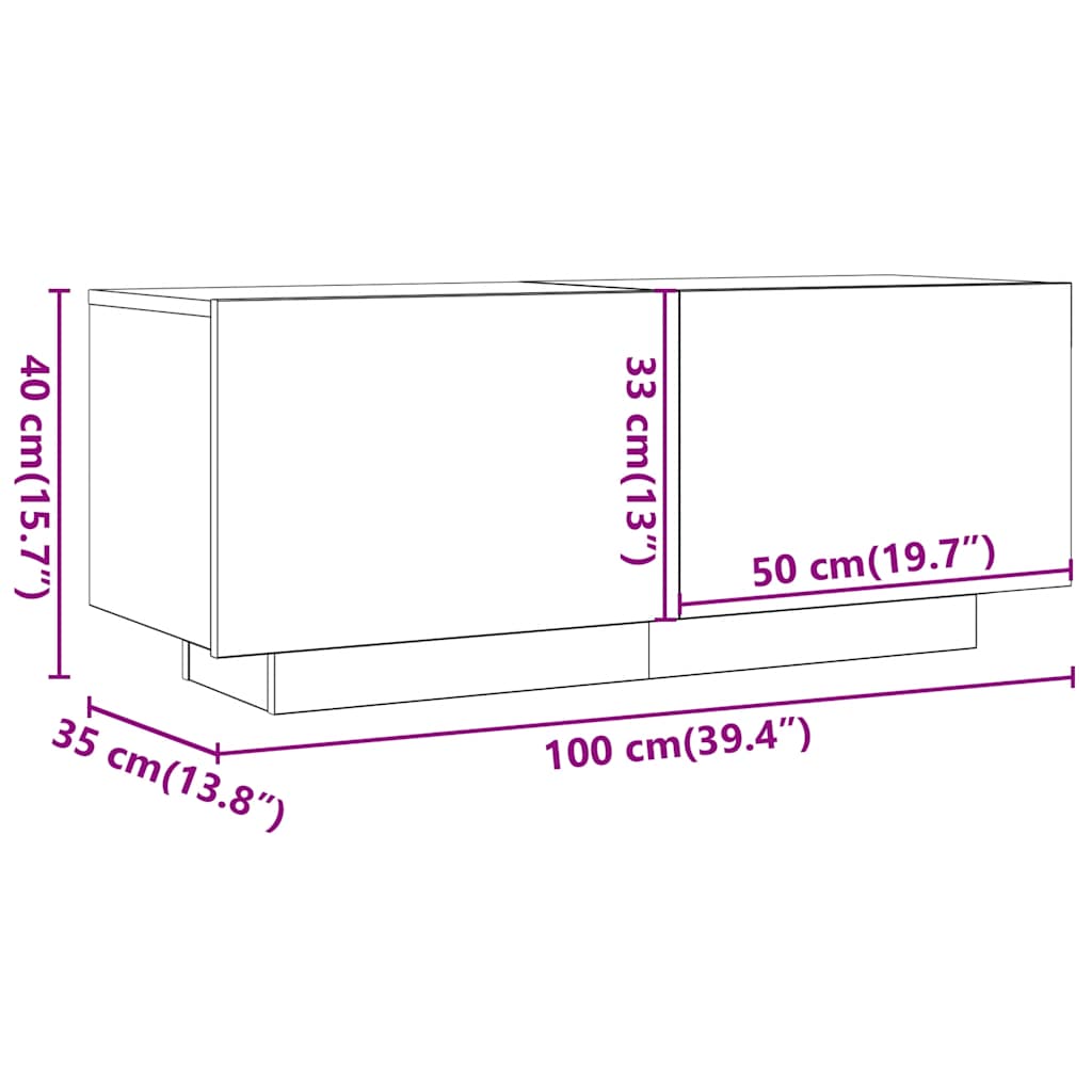 vidaXL Mueble de TV madera de ingeniería envejecida 100x35x40 cm