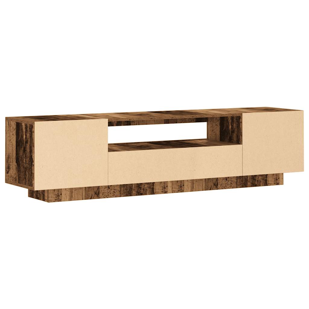 vidaXL Mueble TV luces LED madera ingeniería envejecida 160x35x40 cm