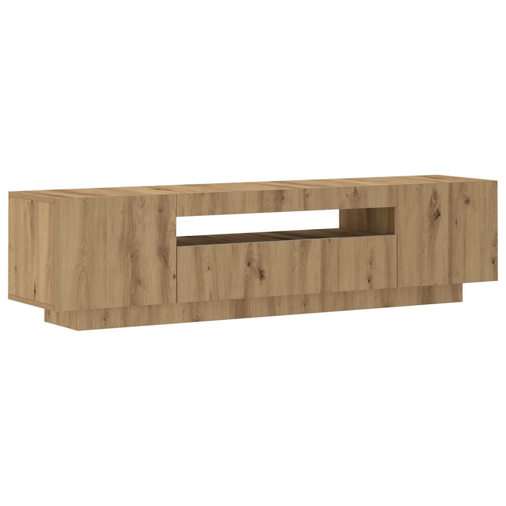 vidaXL Mueble de TV luces LED madera roble artisan 160x35x40 cm