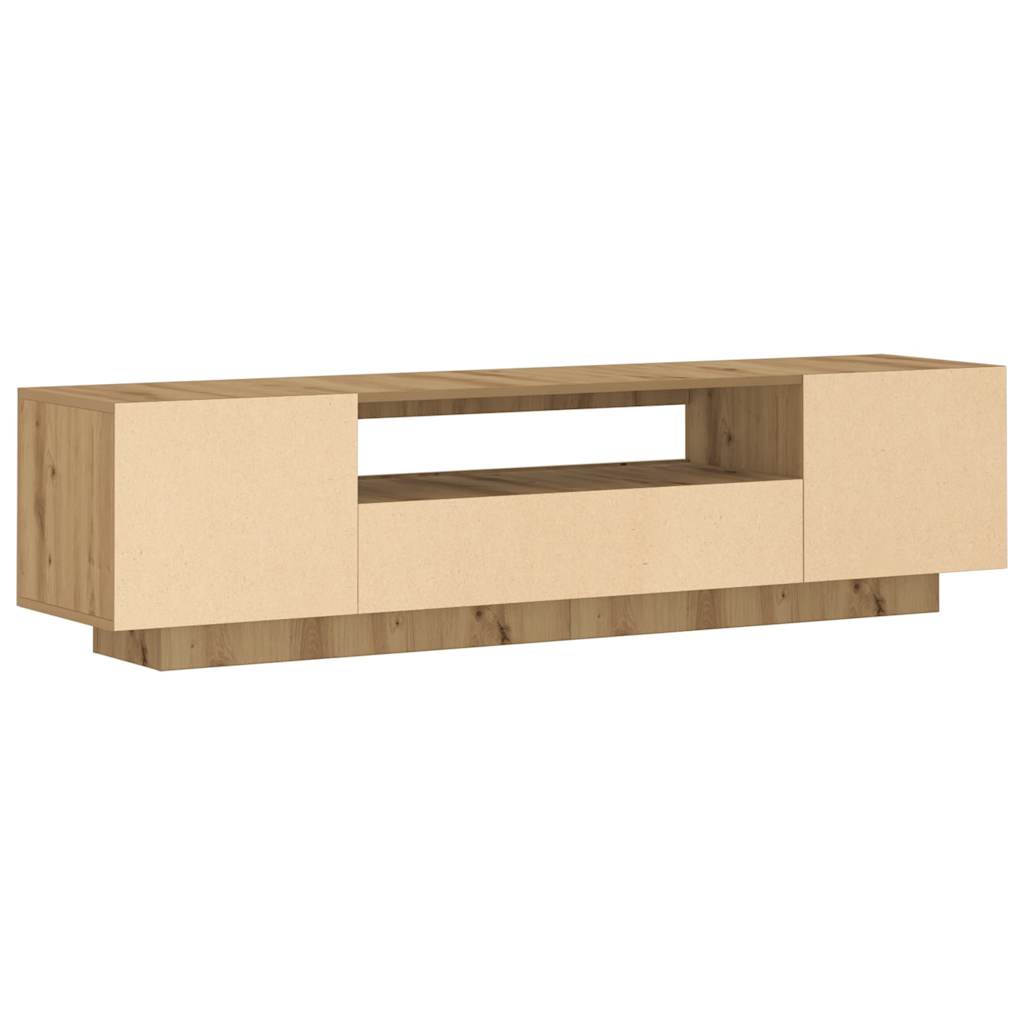 vidaXL Mueble de TV luces LED madera roble artisan 160x35x40 cm