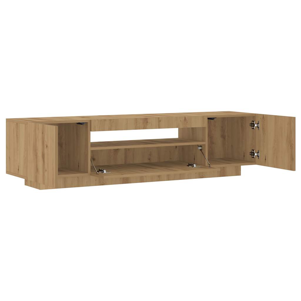 vidaXL Mueble de TV luces LED madera roble artisan 160x35x40 cm