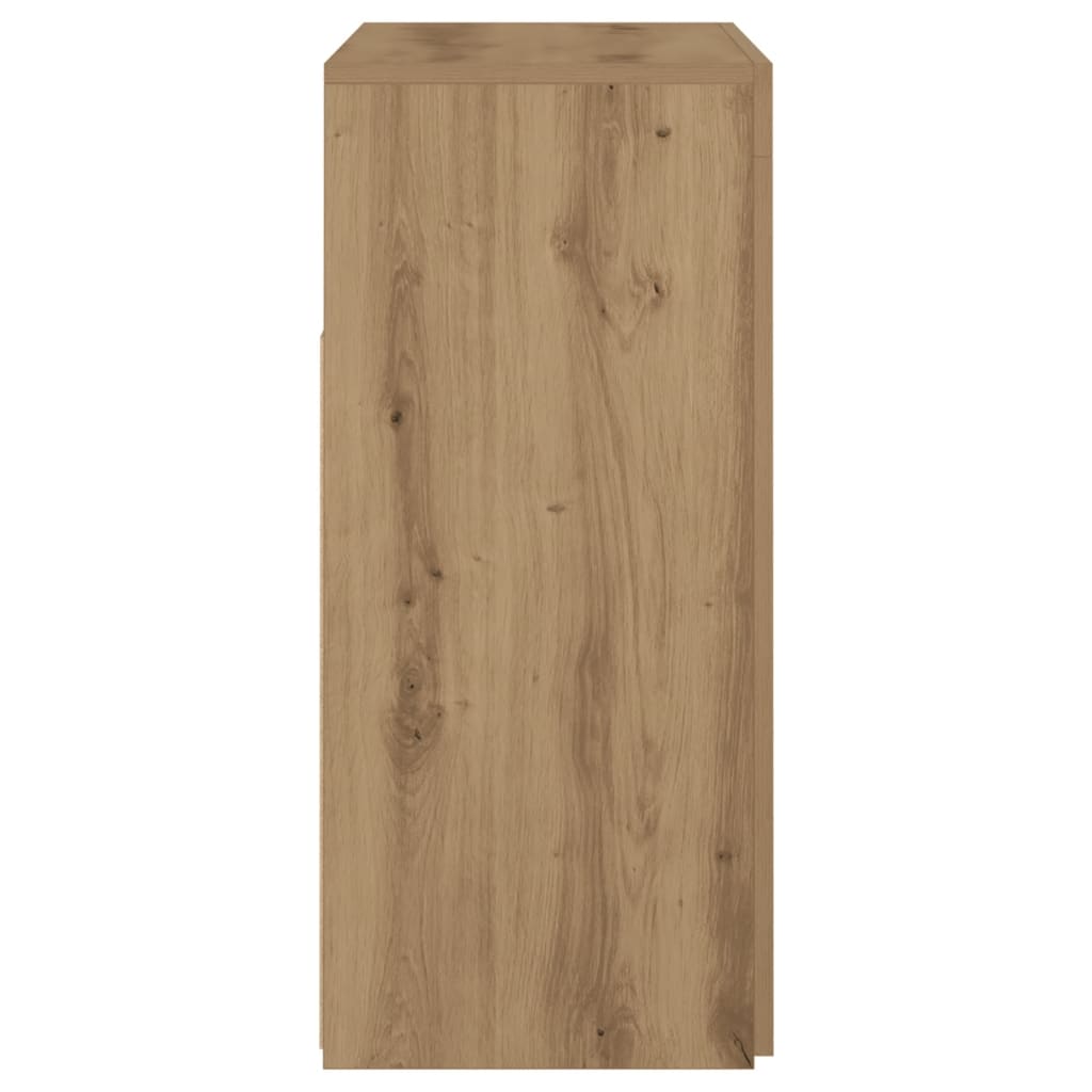 vidaXL Aparador luces LED madera ingeniería roble artisan 80x35x75 cm