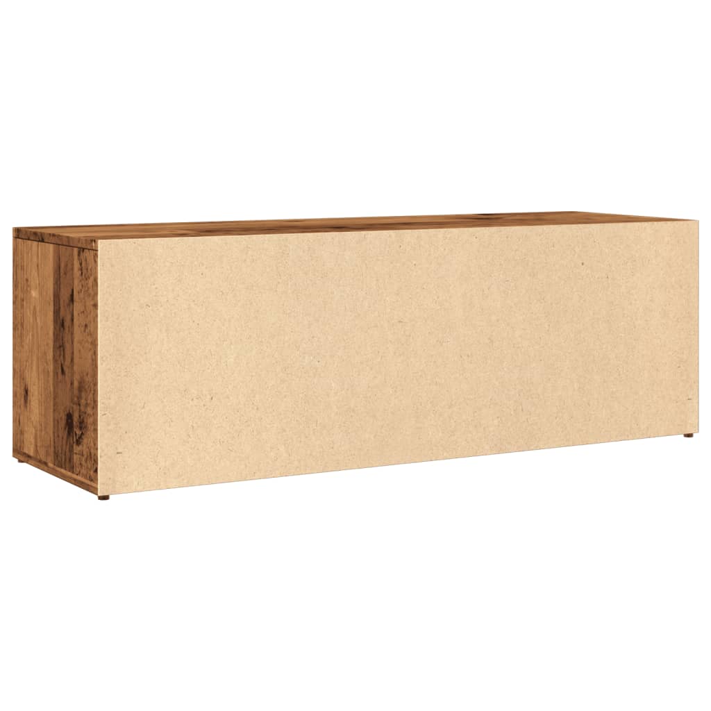 vidaXL Banco zapatero de madera de ingeniería envejecida 105x35x35 cm