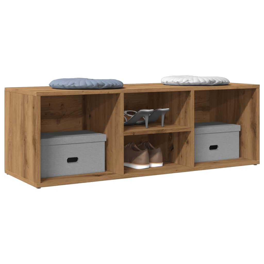 vidaXL Banco zapatero madera ingeniería roble artisan 105x35x35 cm