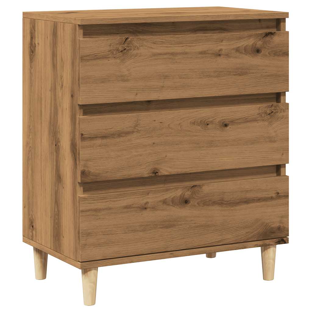 vidaXL Aparador madera contrachapada roble artisian 60x35x70 cm