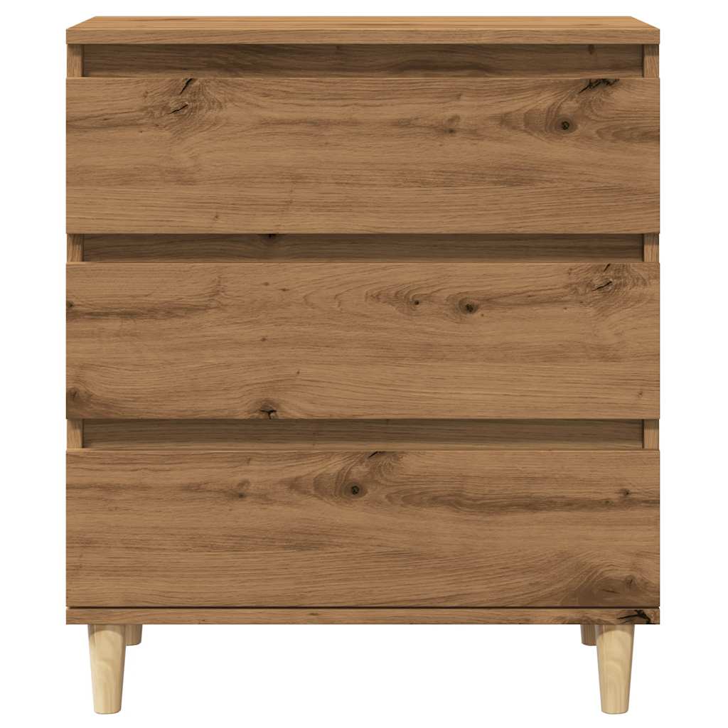 vidaXL Aparador madera contrachapada roble artisian 60x35x70 cm